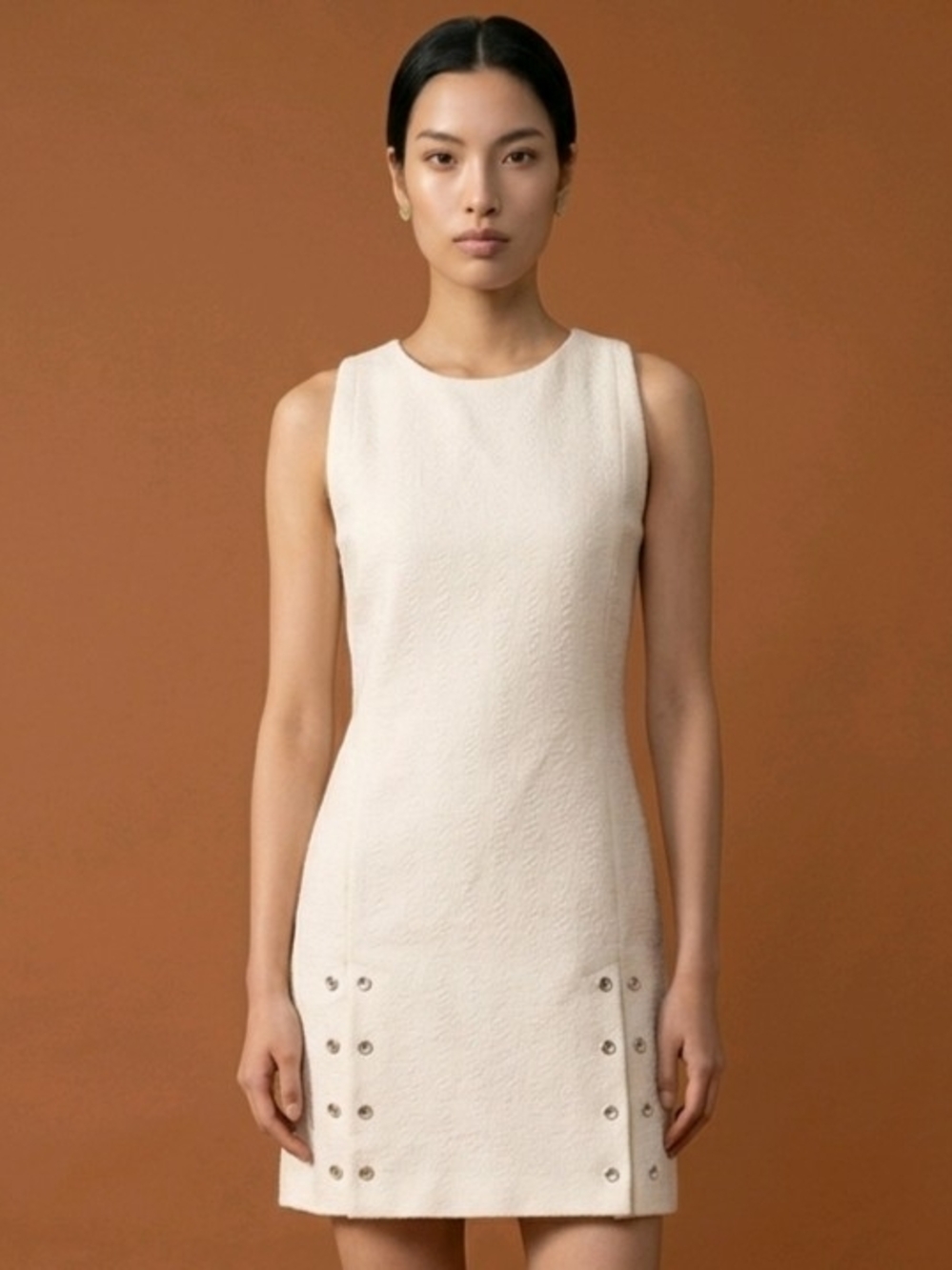 Tess Giberson Multi-Medium Mod Mini Dress in White Size 0